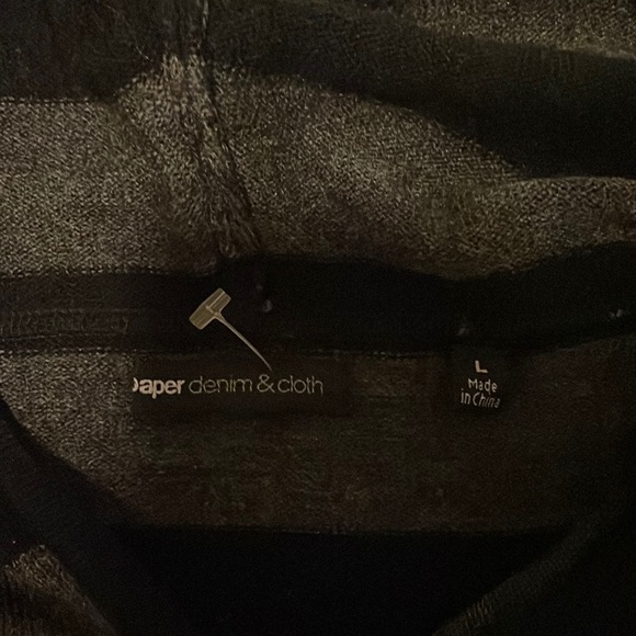 Paper Denim & Cloth Striped Pullover Hoodie Sz L - Picture 2 of 5